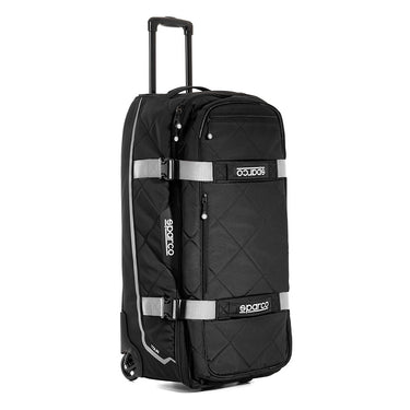 Sparco Tour racing gear rolling duffel bag in Black/Silver